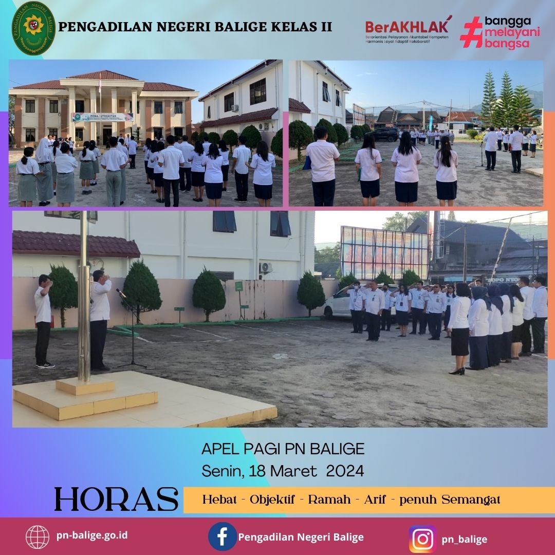 APEL PAGI PENGADILAN NEGERI BALIGE PADA HARI  SENIN 18 MARET 2024